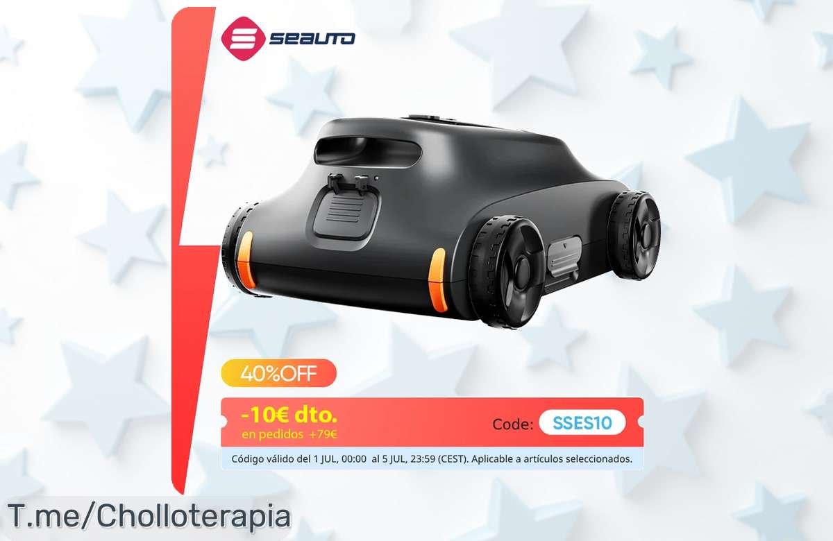 Aspiradora robótica Grennix SAT 10 con doble motor potente para limpiar tu piscina hasta 2000 pies no dejes pasar este super chollo con descuento brutal y precio loco limitado