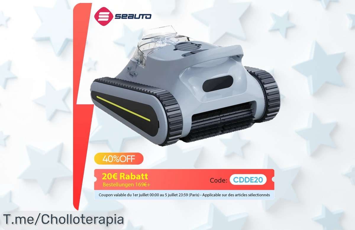 Aspiradora robótica para piscina Seauto Crab Pro con succión brutal de 45 mil Pa limpia hasta 2200 PCS ¡ofertón y precio loco que no puedes dejar pasar!