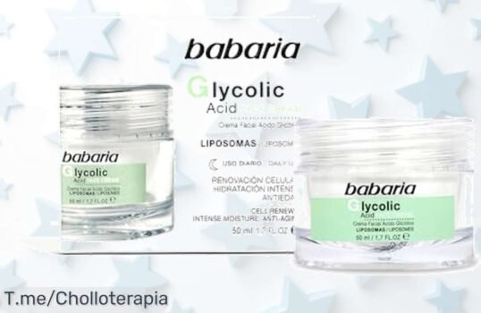 Babaria crema facial con ácido glicólico renueva tu piel al instante con hidratación profunda descuento brutal nunca visto ¡aprovecha este super chollo ya que es un ofertón limitado!