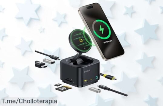 Baseus 7 en 1 con carga inalámbrica y USB ultrarrápido disfruta de un super chollo con video brutal en 4k y transferencia rapidísima aprovecha este ofertón único antes que se acabe