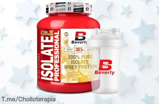 Beverly isolate CFM 1 kg vainilla con más de 30g proteína por batido sin azúcares ni grasas un ofertón con precio loco y mezclador gratis corre aprovecha este descuento brutal ya