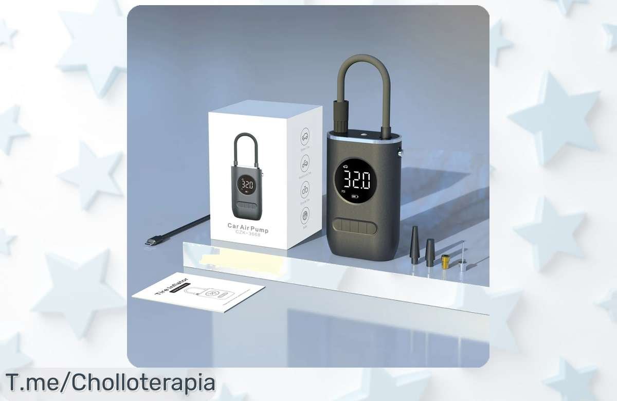Bomba infladora inalámbrica portátil con pantalla digital la solución rápida y fácil para tus neumáticos disfruta de un descuento brutal oferta nunca vista ¡corre que vuelan!