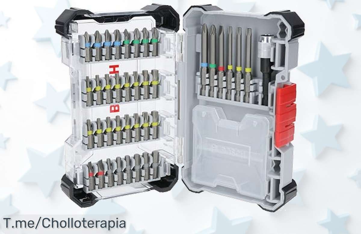 Bosch juego de 40 puntas extra duras con colores para encontrarlas fácil un ofertón nunca visto que aguanta todo ¡aprovecha este super chollo y descuento brutal ya!