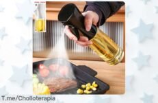 Botella pulverizadora de aceite con diseño práctico y capacidad ideal para tu cocina ofrece un super chollo que mejora tus platos al instante aprovecha este ofertón único precio loco y nunca visto ¡compra ya antes que se acabe!