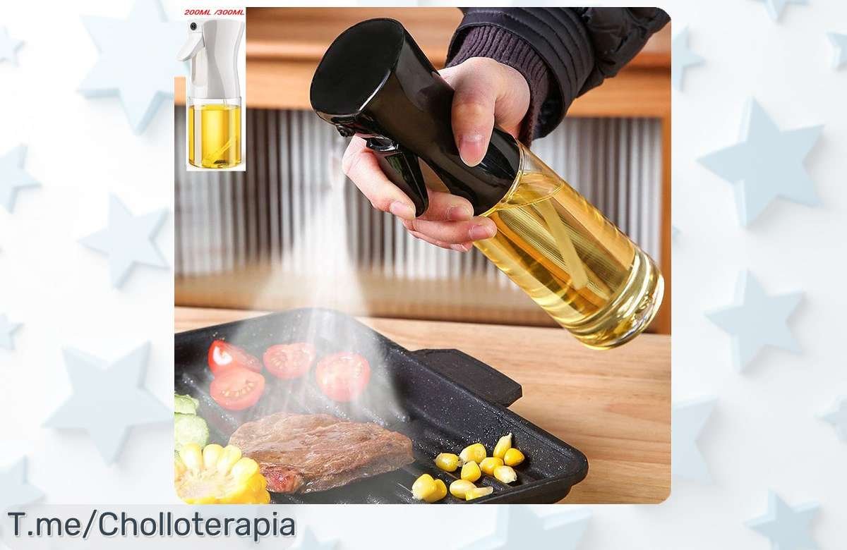 Botella pulverizadora de aceite con diseño práctico y capacidad ideal para tu cocina ofrece un super chollo que mejora tus platos al instante aprovecha este ofertón único precio loco y nunca visto ¡compra ya antes que se acabe!