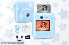 Cámara infantil instantánea 48MP con tarjeta de 32G para selfies HD y prints sin tinta un super chollo que no puedes dejar pasar ¡ofertón limitado corre ya!