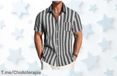Camisa lino hombre ligera y fresca con estilo único para playa o oficina a precio loco y descuento brutal nunca visto corre que vuelan las unidades es súper chollo