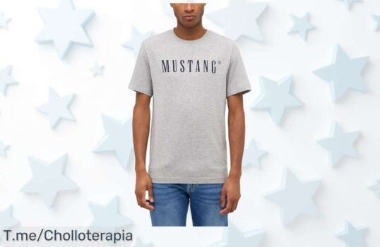 Camiseta Mustang Style Austin en gris con diseño que rompe esquemas y descuento brutal precio loco por tiempo limitado ¡No te lo pierdas corre ya!