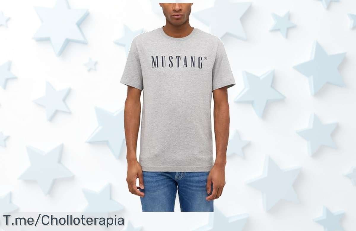 Camiseta Mustang Style Austin en gris con diseño que rompe esquemas y descuento brutal precio loco por tiempo limitado ¡No te lo pierdas corre ya!