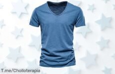 Camiseta hombre manga corta con algodón 100% y corte ajustado un super chollo que te hace lucir genial aprovecha el ofertón y descuento brutal precio de ganga ya