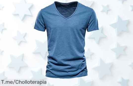 Camiseta hombre manga corta con algodón 100% y corte ajustado un super chollo que te hace lucir genial aprovecha el ofertón y descuento brutal precio de ganga ya