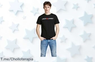 Camiseta jack & jones slim fit negra con algodón 100% en precio loco aprovecha este super chollo que realza tu estilo descuento brutal por tiempo limitado actúa ya