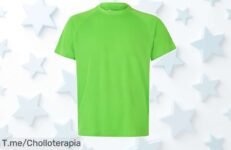 Camiseta verde lima Velilla con costura que rompe y cuello reforzado precio loco descuento brutal única oportunidad compra ya este super chollo nunca visto