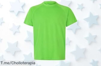 Camiseta verde lima Velilla con costura que rompe y cuello reforzado precio loco descuento brutal única oportunidad compra ya este super chollo nunca visto