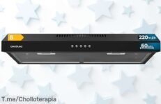 Campana Cecotec con succión brutal de 220m3-h diseño negro top aprovecha este super chollo precio loco nunca visto compra ya antes que se agote