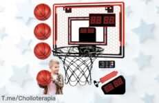 Canasta de baloncesto infantil con luces y sonidos: juego épico en casa, super chollo con descuento brutal nunca visto corre ya porque esta oferta dura poco