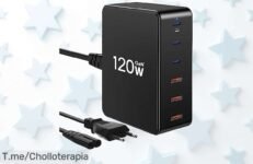 Cargador USB C 120W con 6 puertos para cargar todos tus dispositivos rapidísimo oferta limitada descuento brutal precio loco no lo dejes escapar compra ya