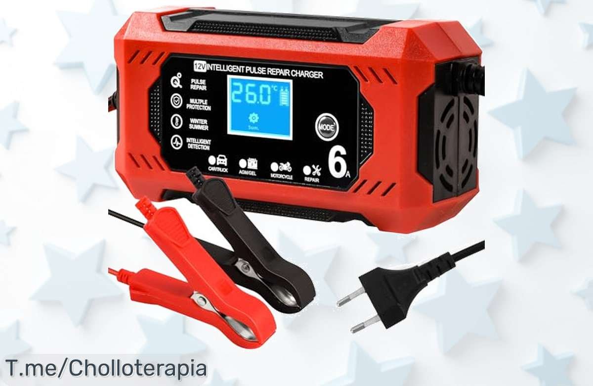 Cargador de baterías 12V con pulso inteligente que cuida y revive tu batería disfruta este ofertón de precio loco y descuento brutal aprovecha ya antes que se agote