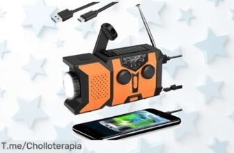 Cargador solar 5000 mAh con radio y manivela en oferta única aprovecha este descontón brutal nunca visto precio loco solo por tiempo limitado ¡corre a comprar!