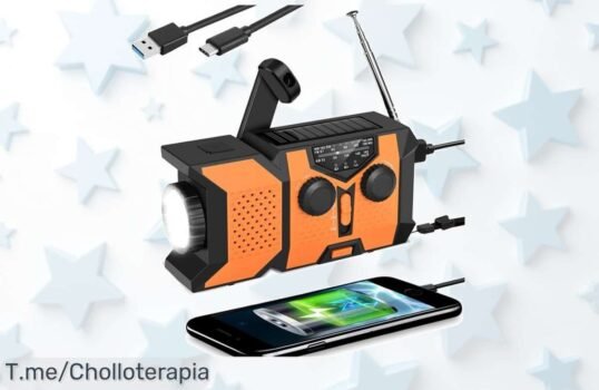 Cargador solar 5000 mAh con radio y manivela en oferta única aprovecha este descontón brutal nunca visto precio loco solo por tiempo limitado ¡corre a comprar!