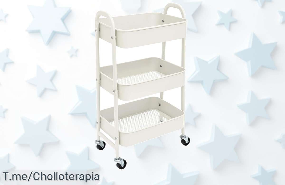 Carro organizador de 3 niveles con ruedas el super chollo que necesitas para ordenar rápido tu espacio aprovecha este ofertón con descuento brutal antes que se agote