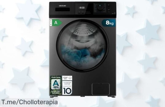 Cecotec lavadora 8kg con vapor arrasa manchas y tu ropa queda perfecta, potencia inverter y bloqueo infantil disfruta este ofertón al precio loco ¡corre que se agota!