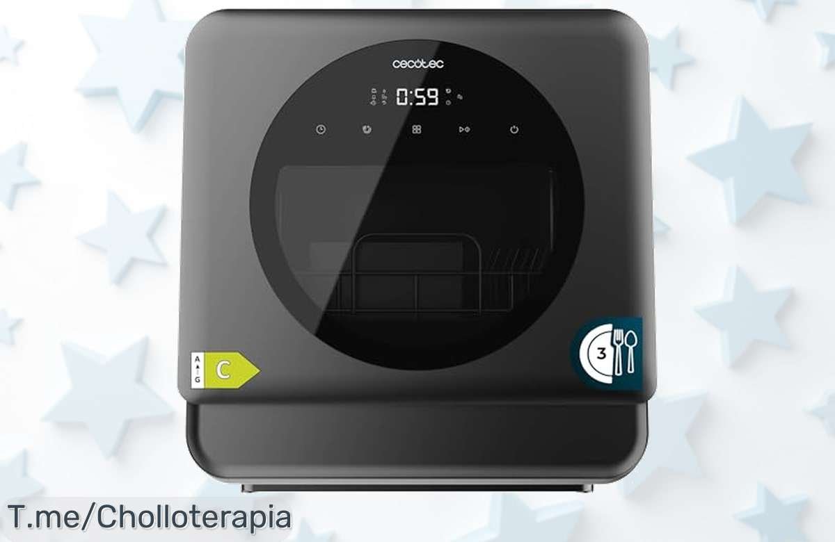 Cecotec lavavajillas compacto con 6 programas y función delay hasta 24h disfruta de un ofertón único precio loco y descuento brutal solo por tiempo limitado compra ya