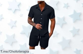 Conjunto super chollo hombre con camisa y pantalones cortos de lino que liberan tu movimiento disfruta un precio de ganga nunca visto oferta limitada compra ya
