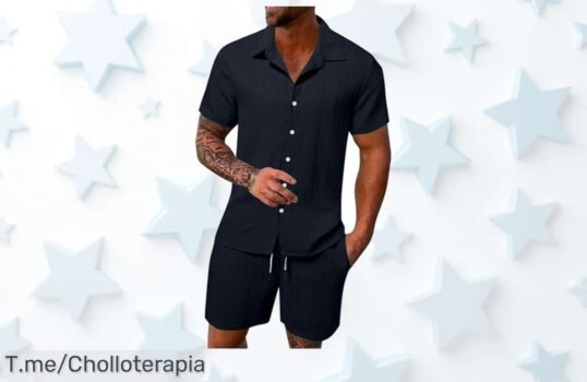 Conjunto super chollo hombre con camisa y pantalones cortos de lino que liberan tu movimiento disfruta un precio de ganga nunca visto oferta limitada compra ya