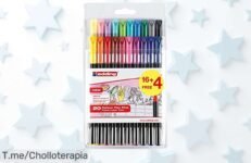 Consigue el set edding 1200 con 16 rotuladores fines y colores pastel más 4 bolis de regalo en un ofertón con descuento brutal nunca visto precio loco corre que vuelan sale ya