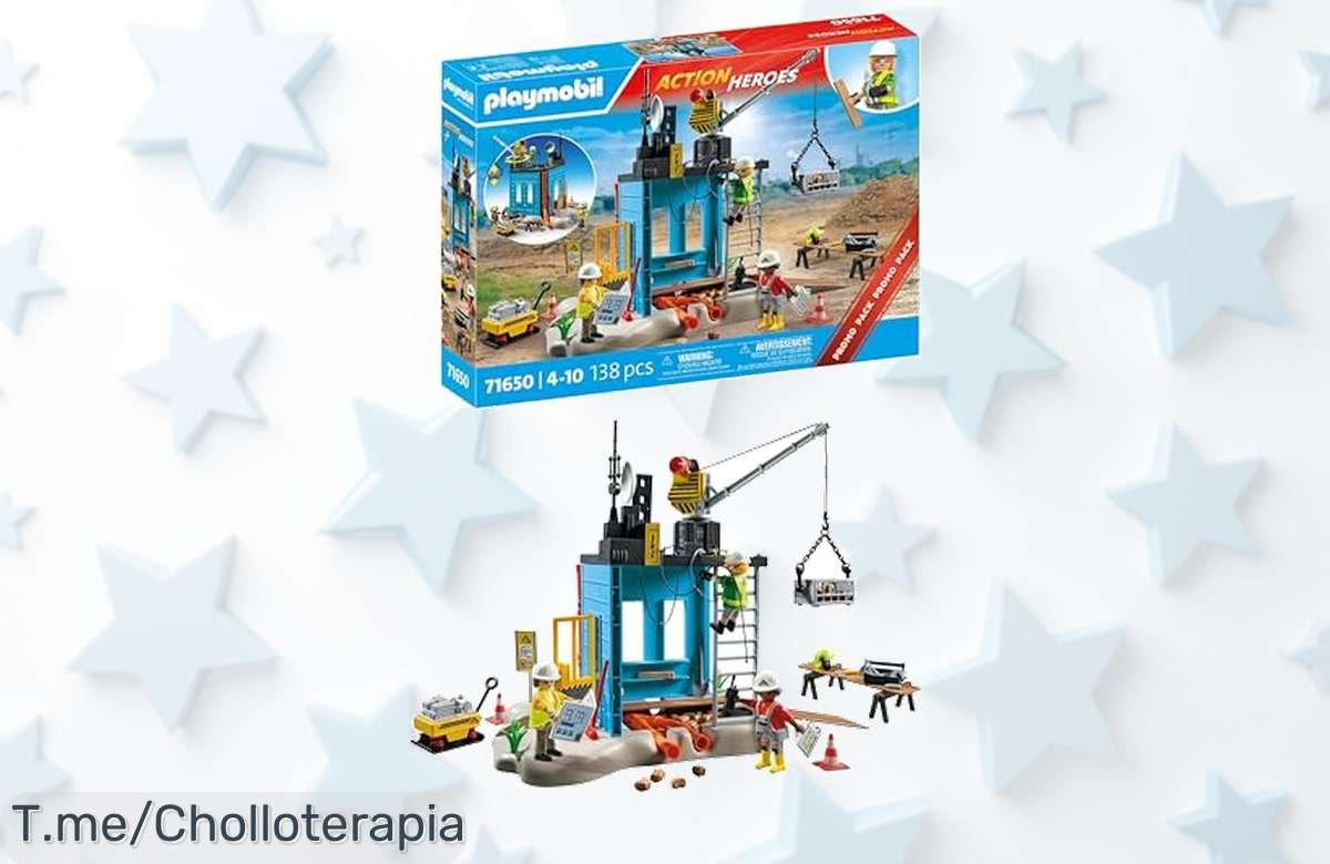 Consigue el super chollo de PLAYMOBIL con 3 figuras y grúa móvil precio loco nunca visto diversión asegurada para peques corre que vuelan última oportunidad