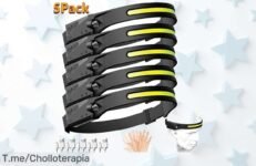 Consigue la linterna de cabeza led recargable con sensor y cinco modos que ilumina sin parar ahora en un precio loco descuento brutal nunca visto aprovecha este super chollo limitado