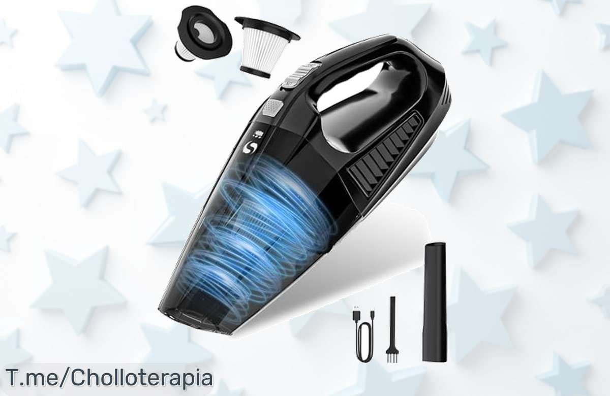 Consigue la servomaster mini aspiradora portátil con filtro HEPA y carga rápida, super chollo con descuento brutal por tiempo limitado corre que vuelan no pierdas este ofertón de precio loco