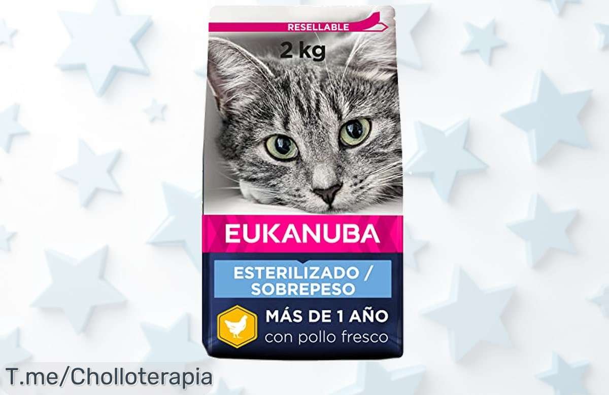 Dale a tu gato esterilizado su alimento premium bajo en grasa con piel y pelaje de lujo precio loco oferta brutal única compra ya antes que se acabe
