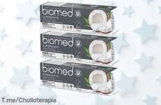 Descubre Biomed Superwhite pasta de dientes con coco elimina placa fortalece esmalte sonrisa dura y fresca precio loco super chollo limitado ¡compra ya!