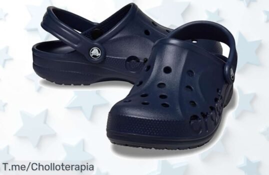 Descubre Crocs Via Clog Navy con ventilación rápida que evita agua acumulada y flotan ligeros un super chollo a precio loco descuento brutal limitado compra ya