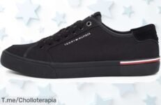 Descubre Tommy Hilfiger Low Top negro con suela vulcanizada diseño único precio loco descuento brutal solo hoy este ofertón de ganga nunca visto actúa ya