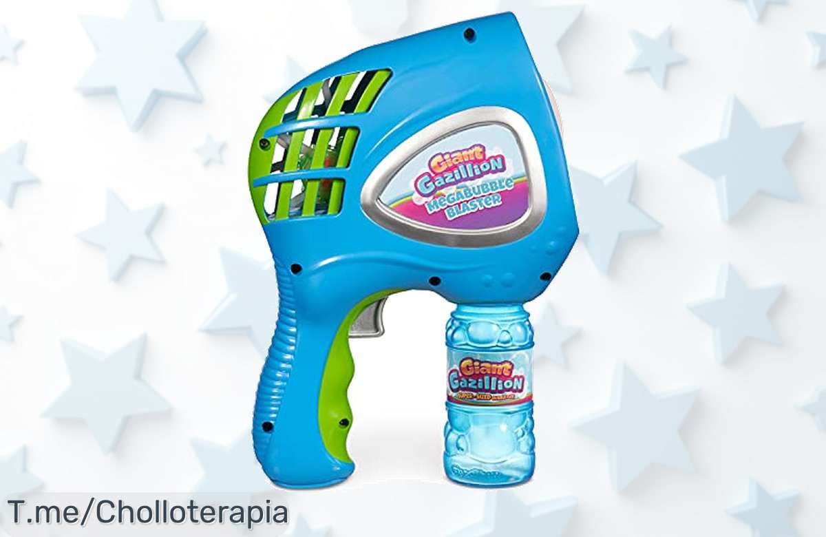 Descubre el Gazillion Megabubble Blaster con burbujas gigantes al instante la diversión perfecta para niños y mascotas aprovecha este ofertón de precio loco ¡compra ya antes que termine!
