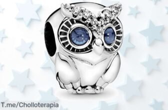 Descubre el búho brillante de Pandora con ojos azules que enamoran a precio loco un ofertón nunca visto para darle sabiduría y estilo tuyo corre ya y no lo pierdas
