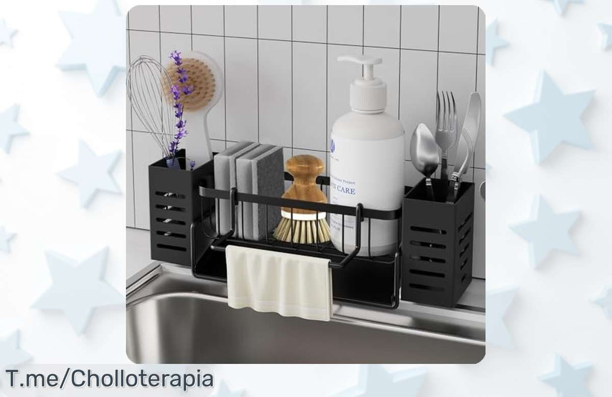Descubre el organizador fregadero Bellovero con bandeja autodrenante y toallero precio de ganga único ¡aprovecha este ofertón con descuento brutal antes que desaparezca!