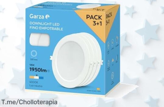Descubre el pack 3+1 downlight LED Garza con luz neutra potente precio loco y descuento brutal para iluminar tu hogar disfruta del ofertón corre que vuelan las unidades