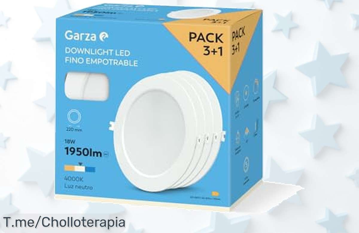 Descubre el pack 3+1 downlight LED Garza con luz neutra potente precio loco y descuento brutal para iluminar tu hogar disfruta del ofertón corre que vuelan las unidades