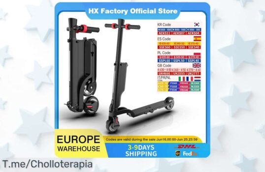 Descubre el patinete eléctrico hx x6 súper potente con velocidad de 25 km-h y batería duradera aprovecha este super chollo con descuento brutal solo hoy ¡no esperes más!