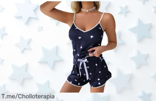 Descubre el pijama satén Satohom con estampado corazón, fresquito y suave que te mantiene cool todo el día un ofertón de precio loco por tiempo limitado ¡aprovecha ya!
