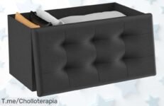 Descubre el puff de almacenamiento plegable con lino que organiza tu espacio y le da un toque cool aprovecha este ofertón con descuento brutal precio de ganga corre ya oferta limitada