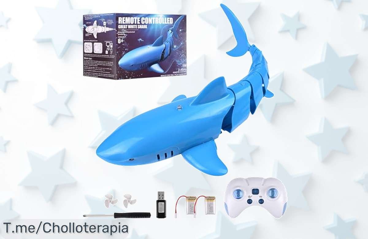 Descubre el tiburón teledirigido con control a 40m luces nocturnas y carga ultrarrápida un ofertón nunca visto por precio loco aprovecha ya esta ganga limitada