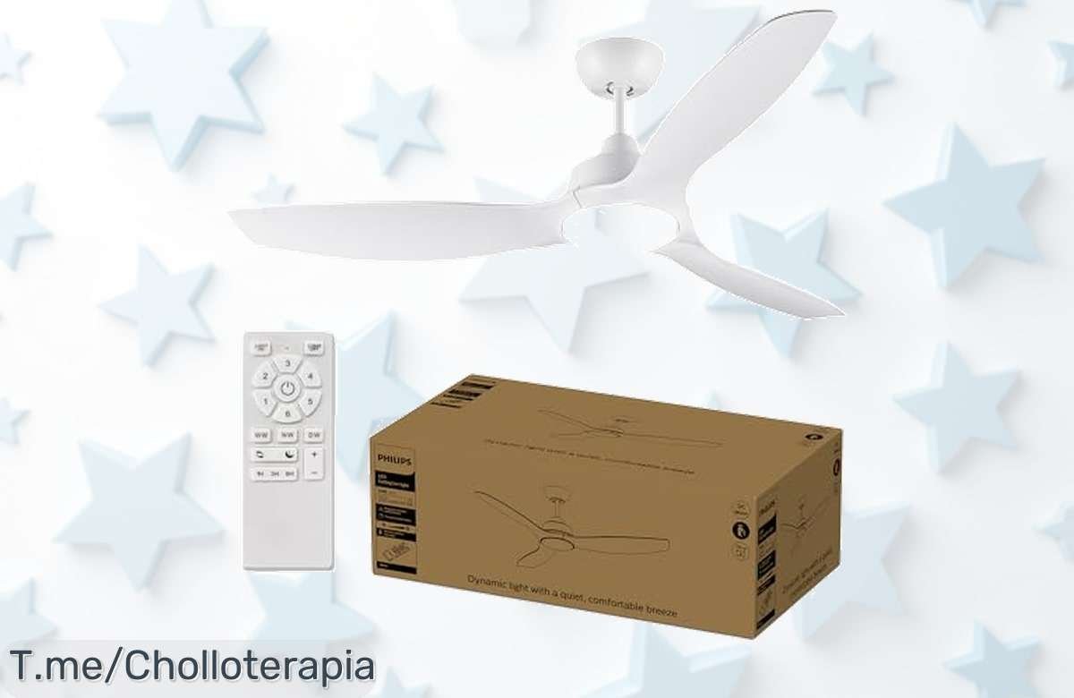 Descubre el ventilador de techo Philips con luz LED y motor silencioso un ofertón con descuento brutal que convierte tu hogar en un oasis ¡compra ya este super chollo antes que se agote!