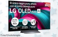 Descubre la TV LG oled55c54la 55 con negros súper puros imagen alucinante disfruta juegos y cine con Dolby Vision en un super chollo de precio loco ¡aprovecha ya antes que se agote!