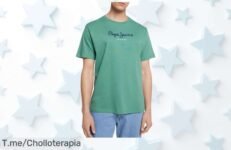 Descubre la camiseta Pepe Jeans Eggo N verde con mega logo a precio de ganga un ofertón nunca visto que te hará destacar corre antes que se acabe este super chollo limitada oportunidad