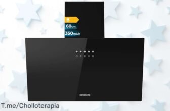 Descubre la campana decorativa Cecotec 60cm con succión brutal y luz LED que elimina humos ¡ofertón único con descuento brutal precio de ganga corre ya!